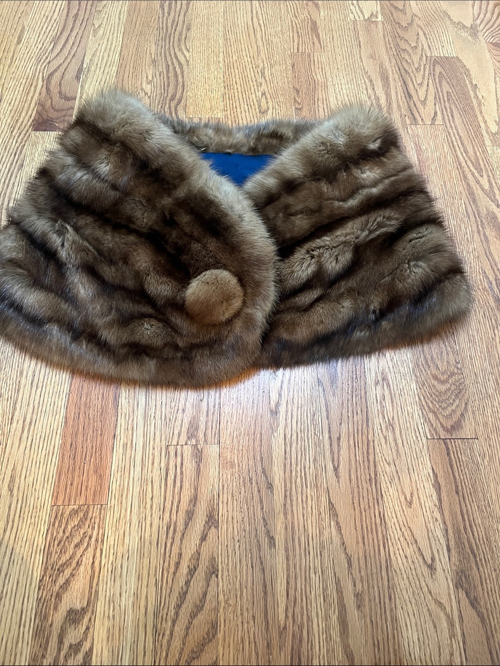 Vintage Mink Caplet with Gorgeous Blue Lining